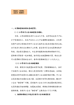 融資性擔保業(yè)務項目備案立項報告